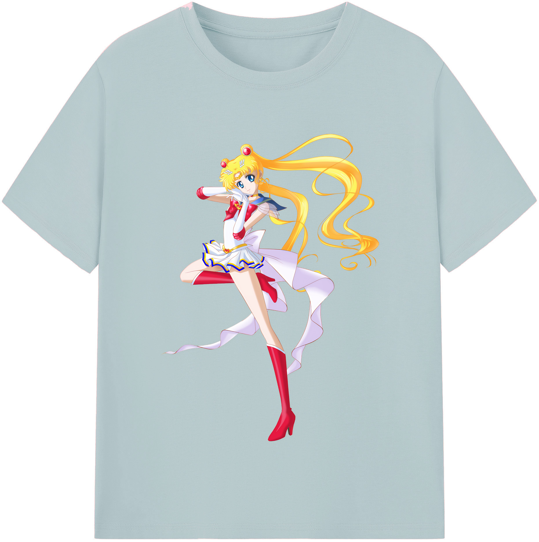 （画像用） 美少女戦士セーラームーン 月野 うさぎ つきの うさぎ Sailor Moon Tsukino Usagi 綿100％半袖Tシャツ（フロントプリント）